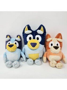 Bluey Stuffed Animals - Bluey, Bingo and Bandit, Set of 3